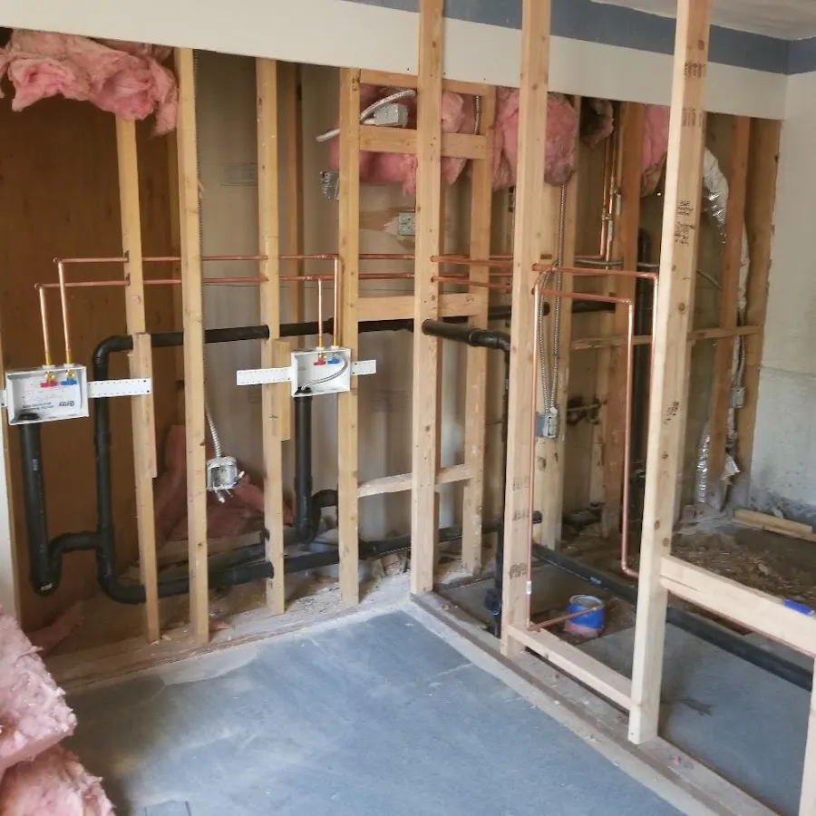 Copper pipe rough-in and plumbing installation in Woodbury